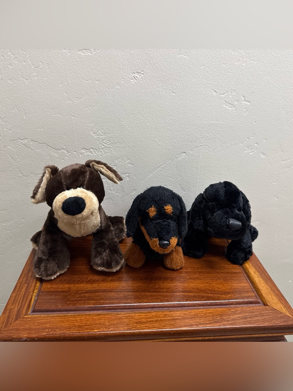 Lot of 3 Ganz and Webkinz Dog Plush – Dachshund, Black Lab, Mocha Pup